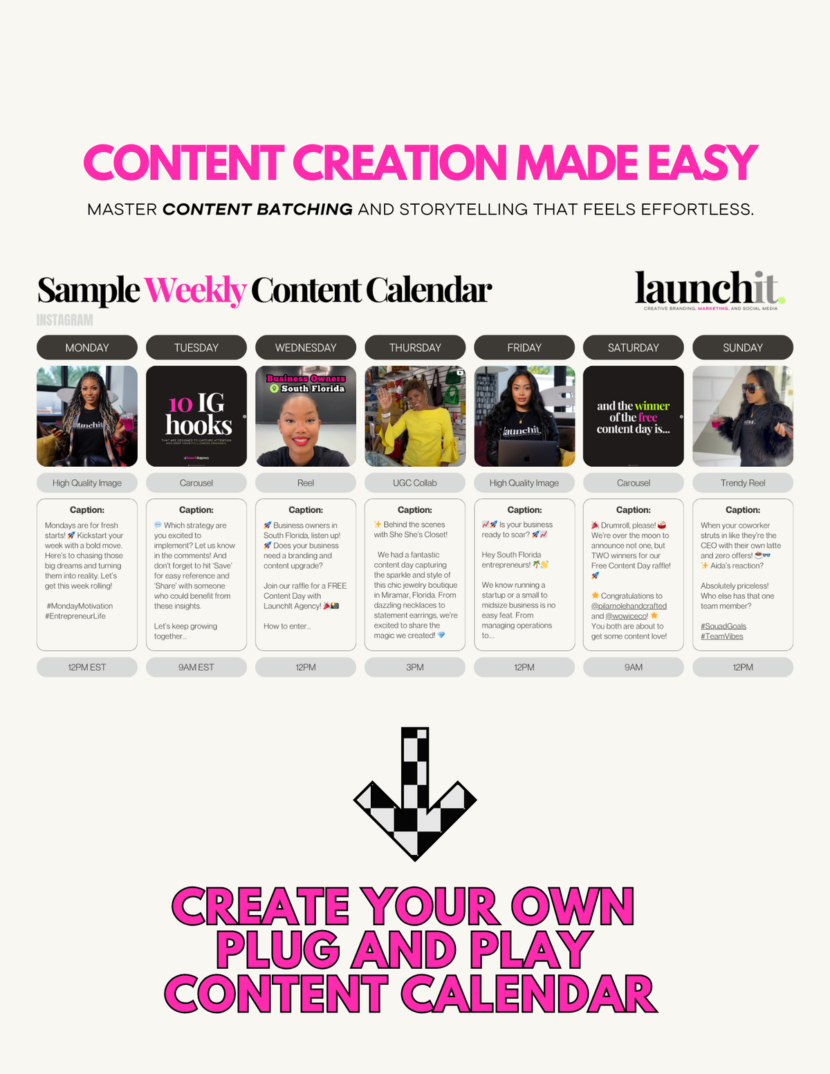 The Free Weekly Content Calendar