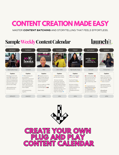 The Free Weekly Content Calendar