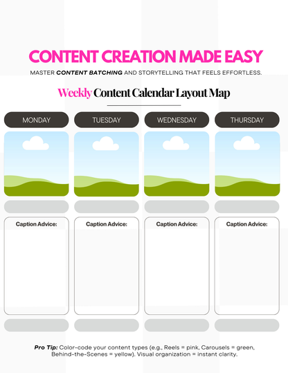 The Free Weekly Content Calendar